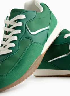 Green Jogger Retro Style Trainers 4