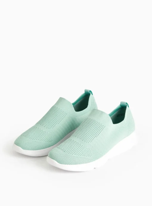 Green Knitted Slip On Trainers 8