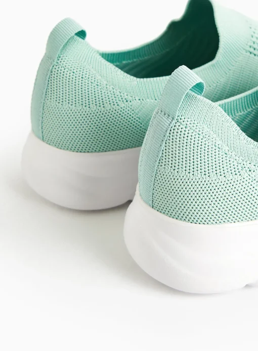 Green Knitted Slip On Trainers 8