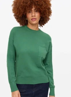 Green Pocket Crew Neck Jumper 10