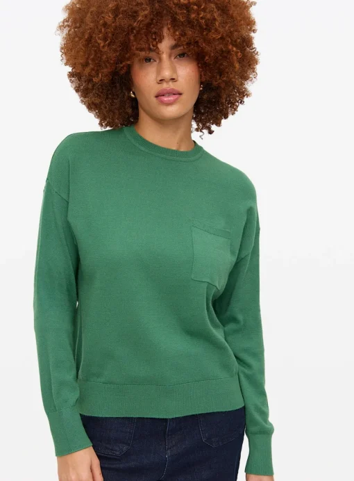 Green Pocket Crew Neck Jumper 10