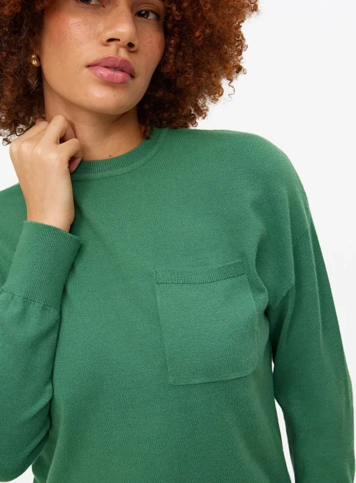 Green Pocket Crew Neck Jumper 10