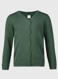 Green Pointelle Knit Cardigan 6 years