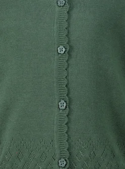 Green Pointelle Knit Cardigan 6 years