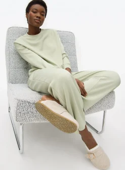 Green Seam Scuba Co-ord Lounge Top S