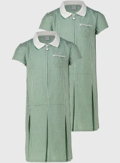 Green Sporty Gingham Dress 2 Pack 5 years