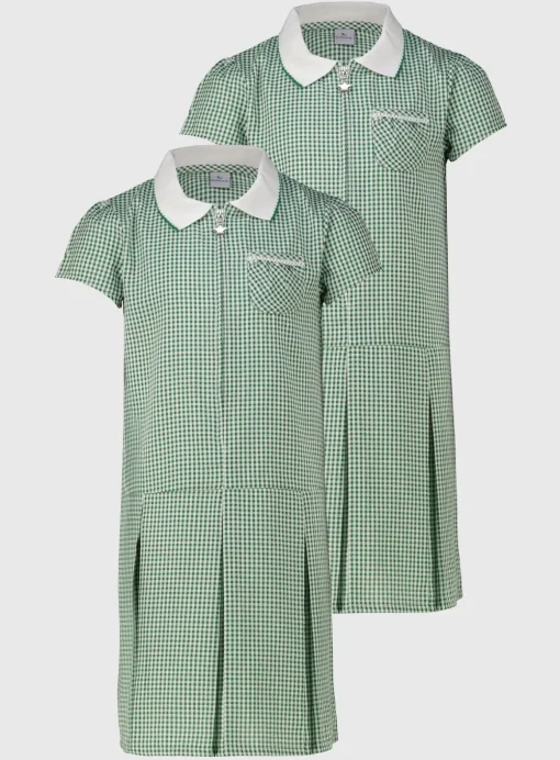 Green Sporty Gingham Dress 2 Pack 5 years