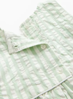 Green Stripe Dress & Bloomer Shorts Set Up to 3 mths