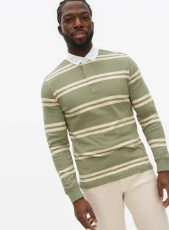 Green Stripe Long Sleeve Rugby Shirt XXL