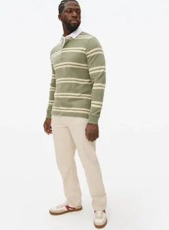 Green Stripe Long Sleeve Rugby Shirt XXL