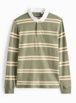 Green Stripe Long Sleeve Rugby Shirt XXL