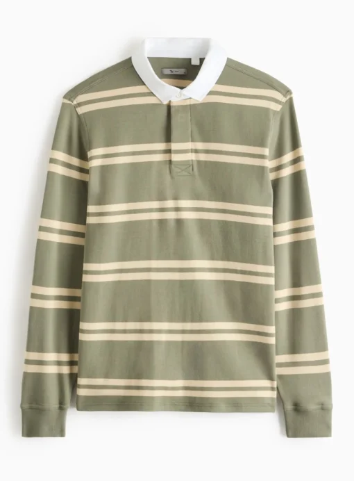 Green Stripe Long Sleeve Rugby Shirt XXL