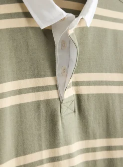 Green Stripe Long Sleeve Rugby Shirt XXL