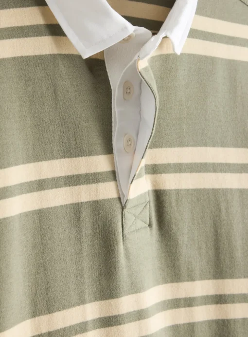 Green Stripe Long Sleeve Rugby Shirt XXL