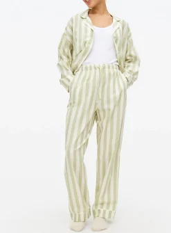 Green Stripe Poplin Co-ord Pyjama Bottoms 18