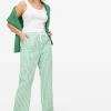Green Stripe Seersucker Pyjama Bottoms 14