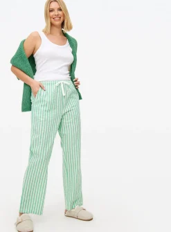 Green Stripe Seersucker Pyjama Bottoms 14