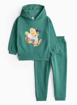 Green Teddy Bear Hoodie & Joggers Set 6-7 years