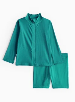Green Textured Rash Vest & Swim Shorts Set 12-18 months