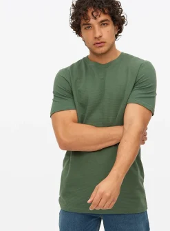 Green Textured Stripe T-Shirt XL