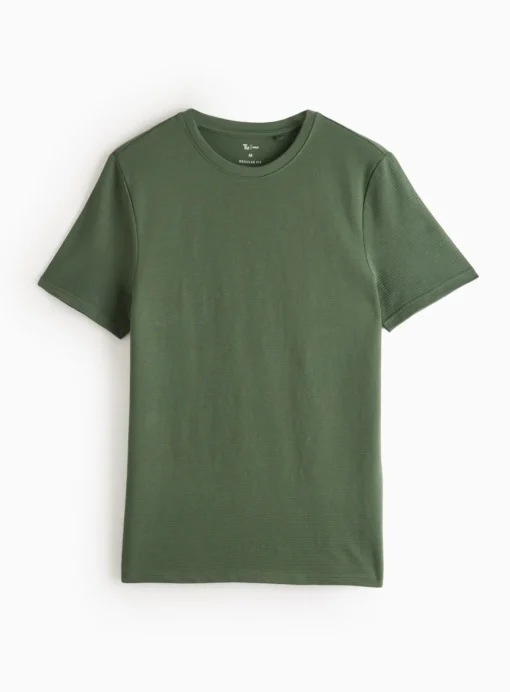 Green Textured Stripe T-Shirt XL