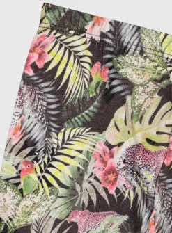 Green Tropical Print Leggings - 10 years