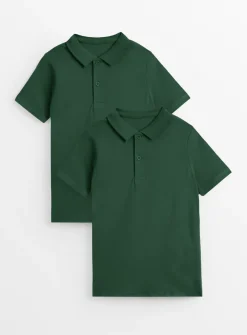 Green Unisex Polo Shirt 2 Pack 6 years