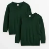 Green V-Neck Jumper 2 Pack 4 years