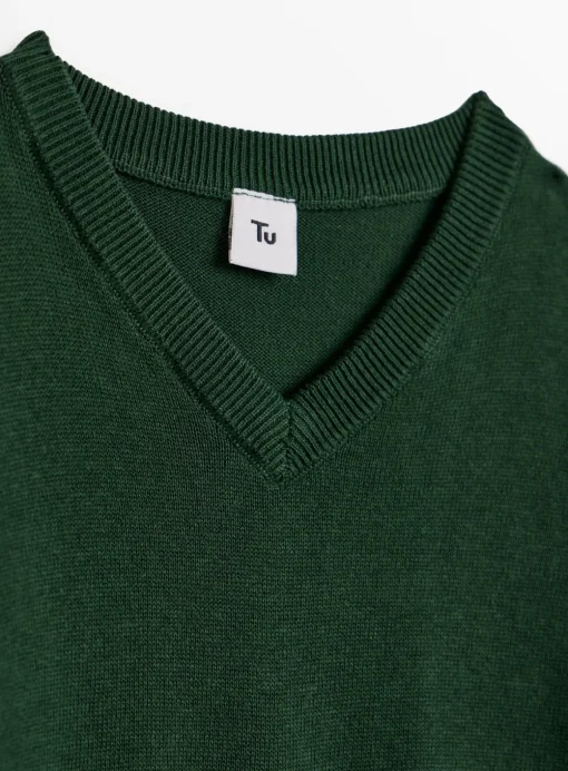 Green V-Neck Jumper 2 Pack 4 years
