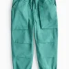 Green Woven Cargo Trousers 1-2 years