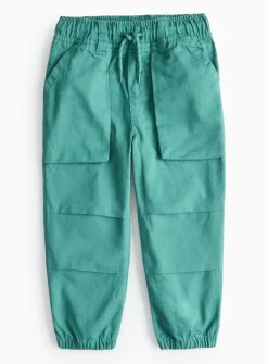 Green Woven Cargo Trousers 1-2 years