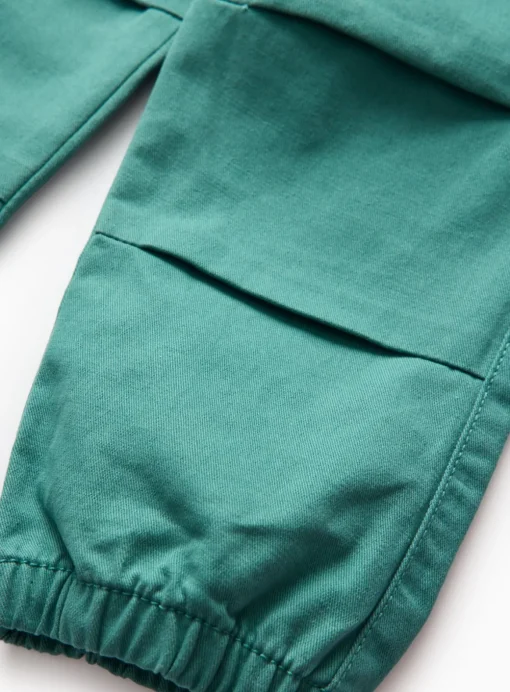 Green Woven Cargo Trousers 1-2 years