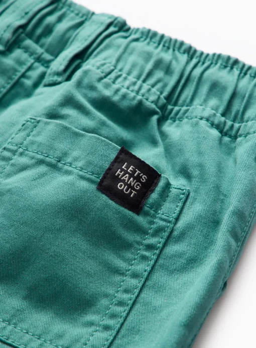 Green Woven Cargo Trousers 1-2 years