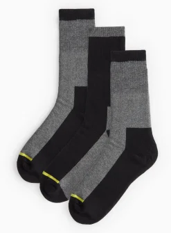 Grey & Black Ankle Socks 3 Pack 9-12