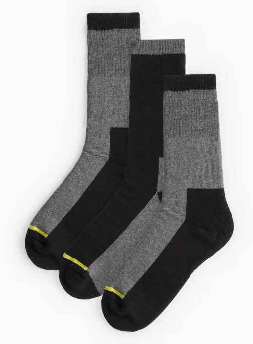 Grey & Black Ankle Socks 3 Pack 9-12