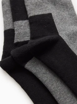 Grey & Black Ankle Socks 3 Pack 9-12