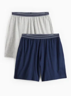 Grey & Navy Pyjama Shorts 2 Pack XXL