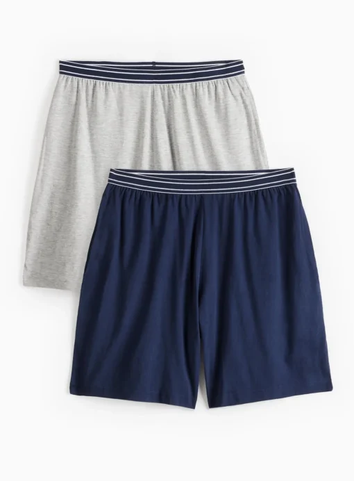 Grey & Navy Pyjama Shorts 2 Pack XXL