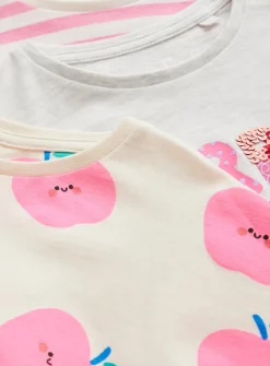 Grey & Pink Printed T-Shirt 3 Pack 1-2 years