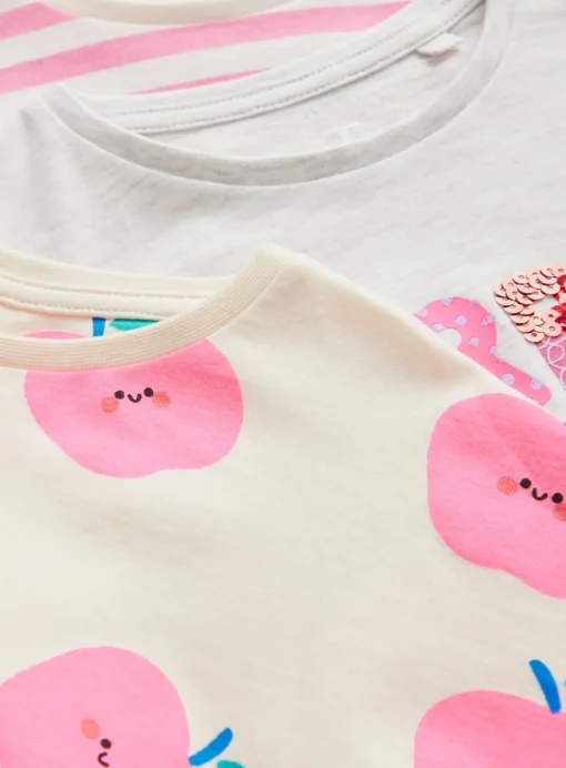 Grey & Pink Printed T-Shirt 3 Pack 1-2 years