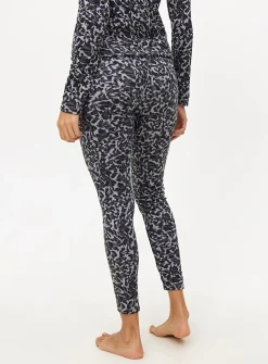 Grey Animal Print Maximum-Warmth Thermal Leggings L