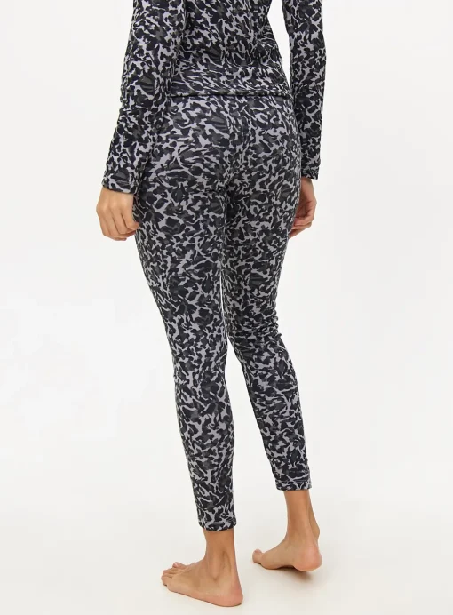 Grey Animal Print Maximum-Warmth Thermal Leggings L