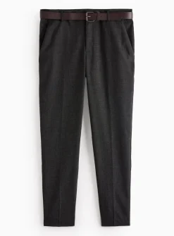 Grey Belted Chino Trousers 36S