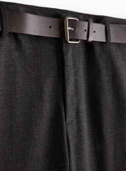 Grey Belted Chino Trousers 36S