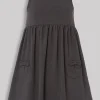 Grey Bow Pocket Pinafore Dress 5 years