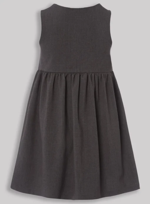 Grey Bow Pocket Pinafore Dress 5 years