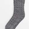 Grey Cable Knit Cosy Slipper Socks 6-11