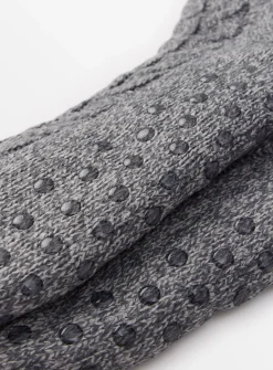 Grey Cable Knit Cosy Slipper Socks 6-11