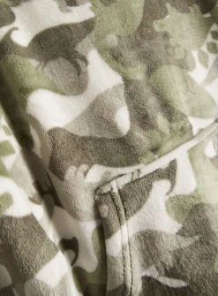Grey Camo Dinosaur Print Hooded Blanket 5-6 years