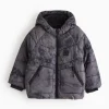 Grey Camo Reflective Hooded Puffer Coat 5-6 years